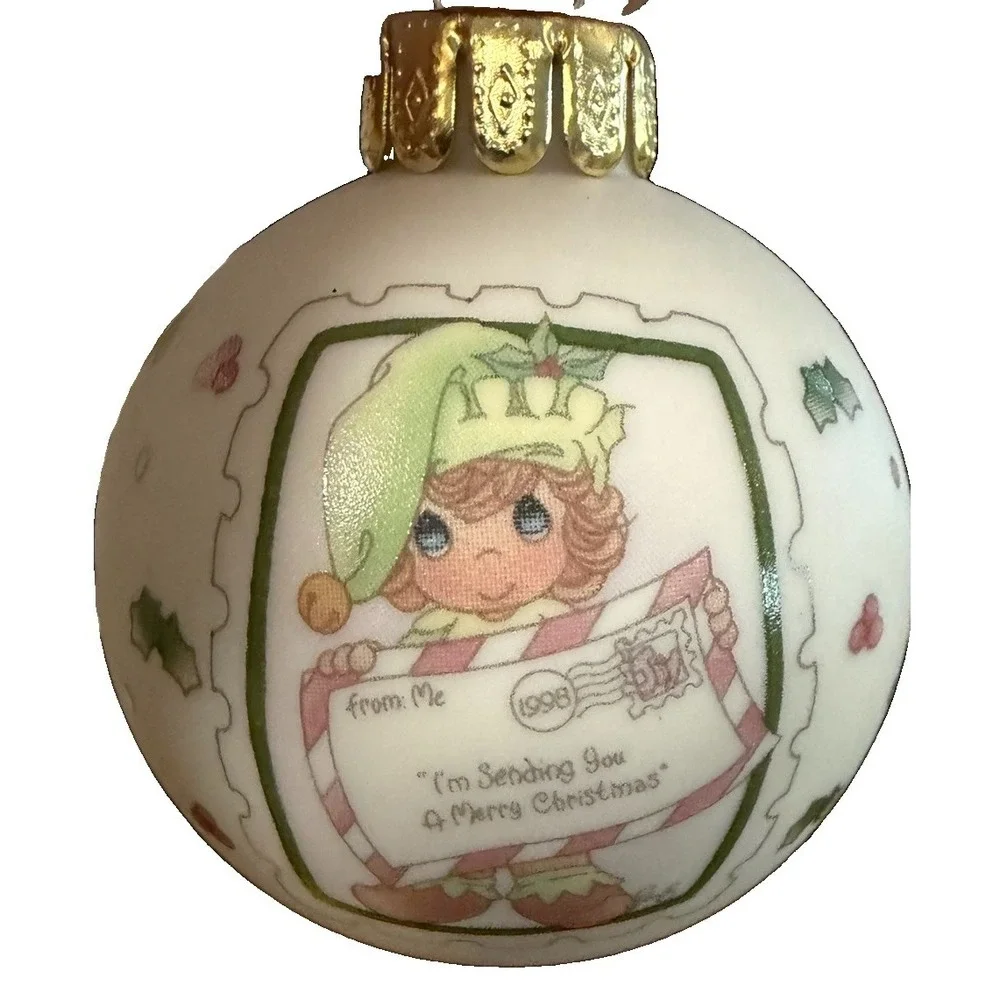 Precious Moments 1998 I'm Sending You A Merry Christmas Ornament 455628 Box